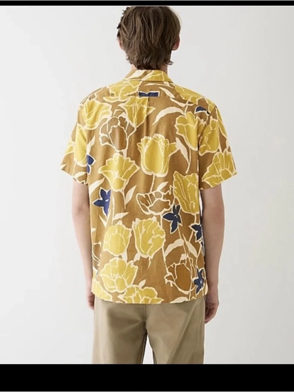 J.Crew Men’s Hemp Cotton Camp Collar Tropical Floral Resort Shirt XL